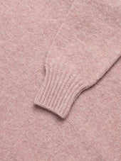 Brushed Shetland Crew in Pale Pink Lambswool