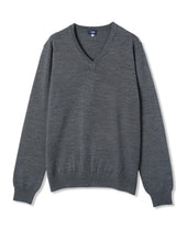 V Neck Knit Sweater 12 Gauge Super Extra Fine Merino
