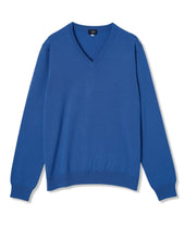 V Neck Knit Sweater 12 Gauge Super Extra Fine Merino