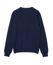 V Neck Knit Sweater 12 Gauge Super Extra Fine Merino