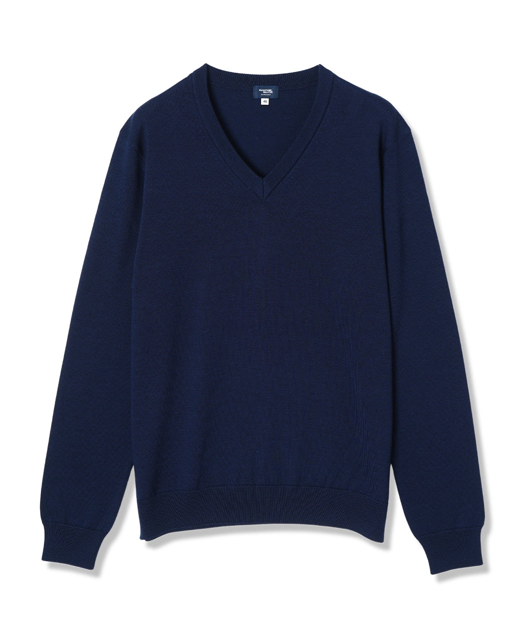V Neck Knit Sweater 12 Gauge Super Extra Fine Merino