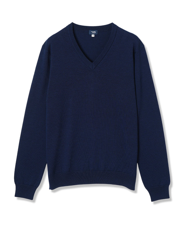 V-NECK KNIT SWEATER 12 Gauge Super Extra Fine Merino