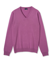 V Neck Knit Sweater 12 Gauge Super Extra Fine Merino
