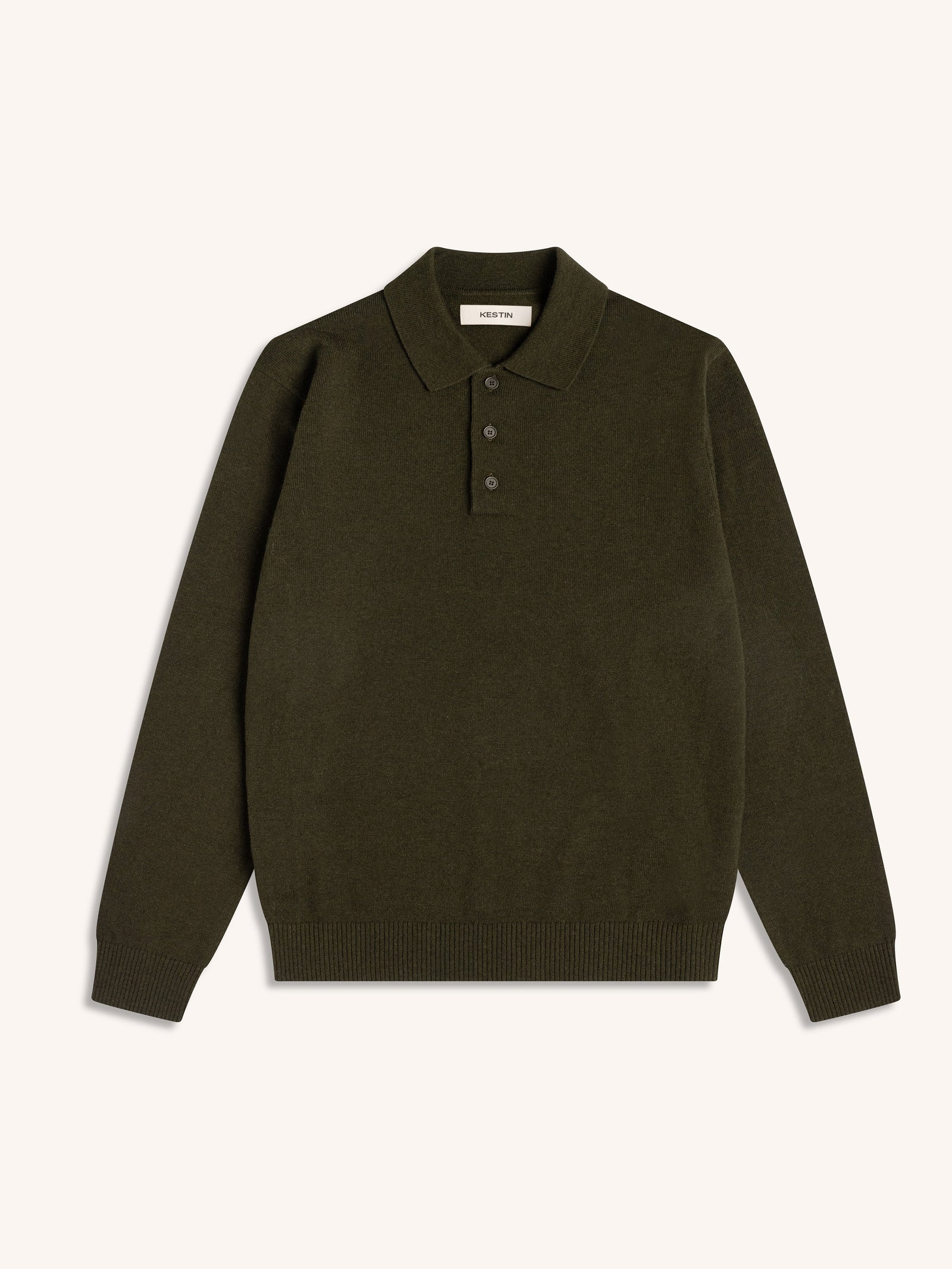 Mull Polo In Dark Fine Gauge Wool Blend