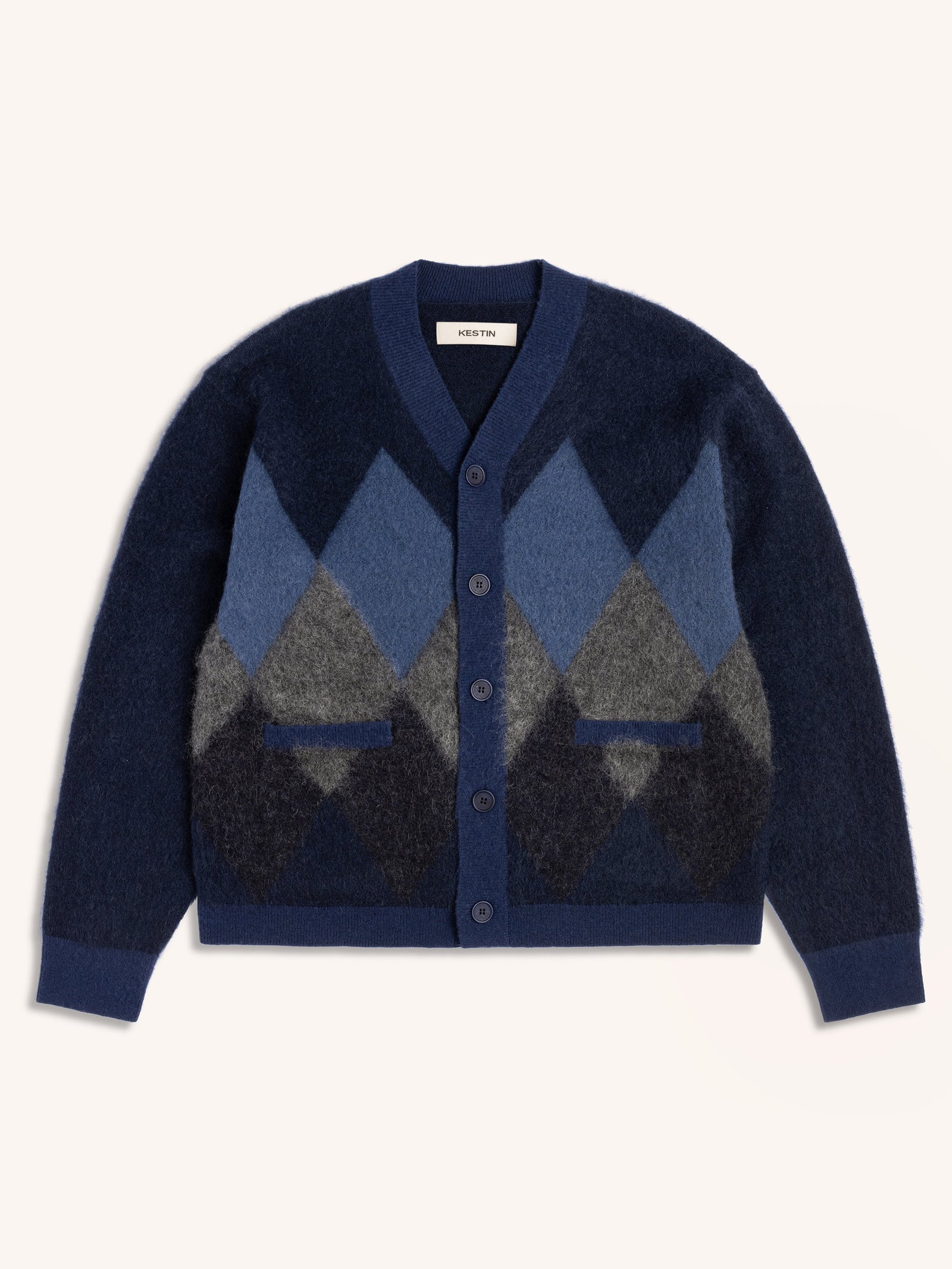 Muirfield Argyle Cardigan In Brushed Mohair