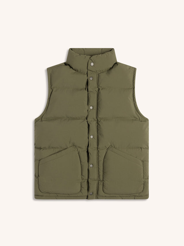 Pathhead Puffer Vest in Dark Olive Recycled Nylon