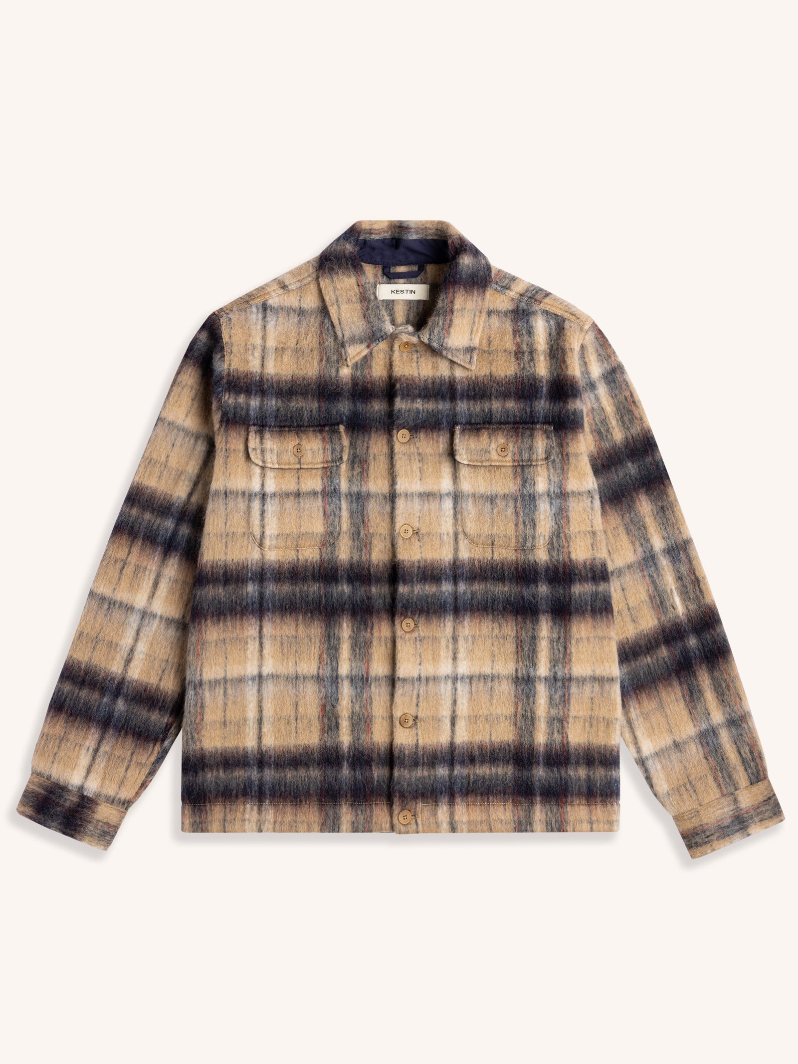 Haston Jacket In Oat Check Brushed Wool