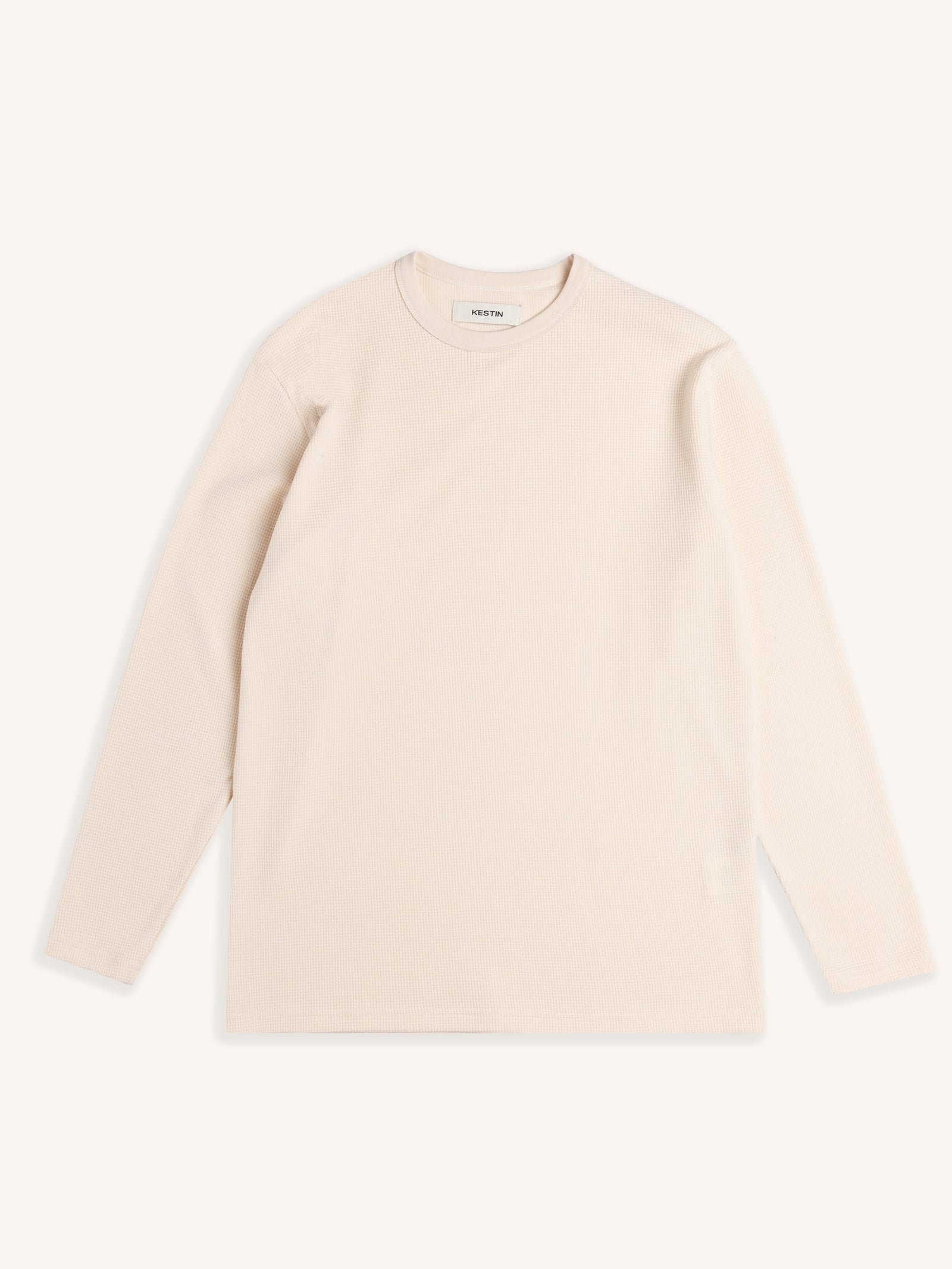 Waternish Long Sleeve Tee In Natural Brushed Waffle