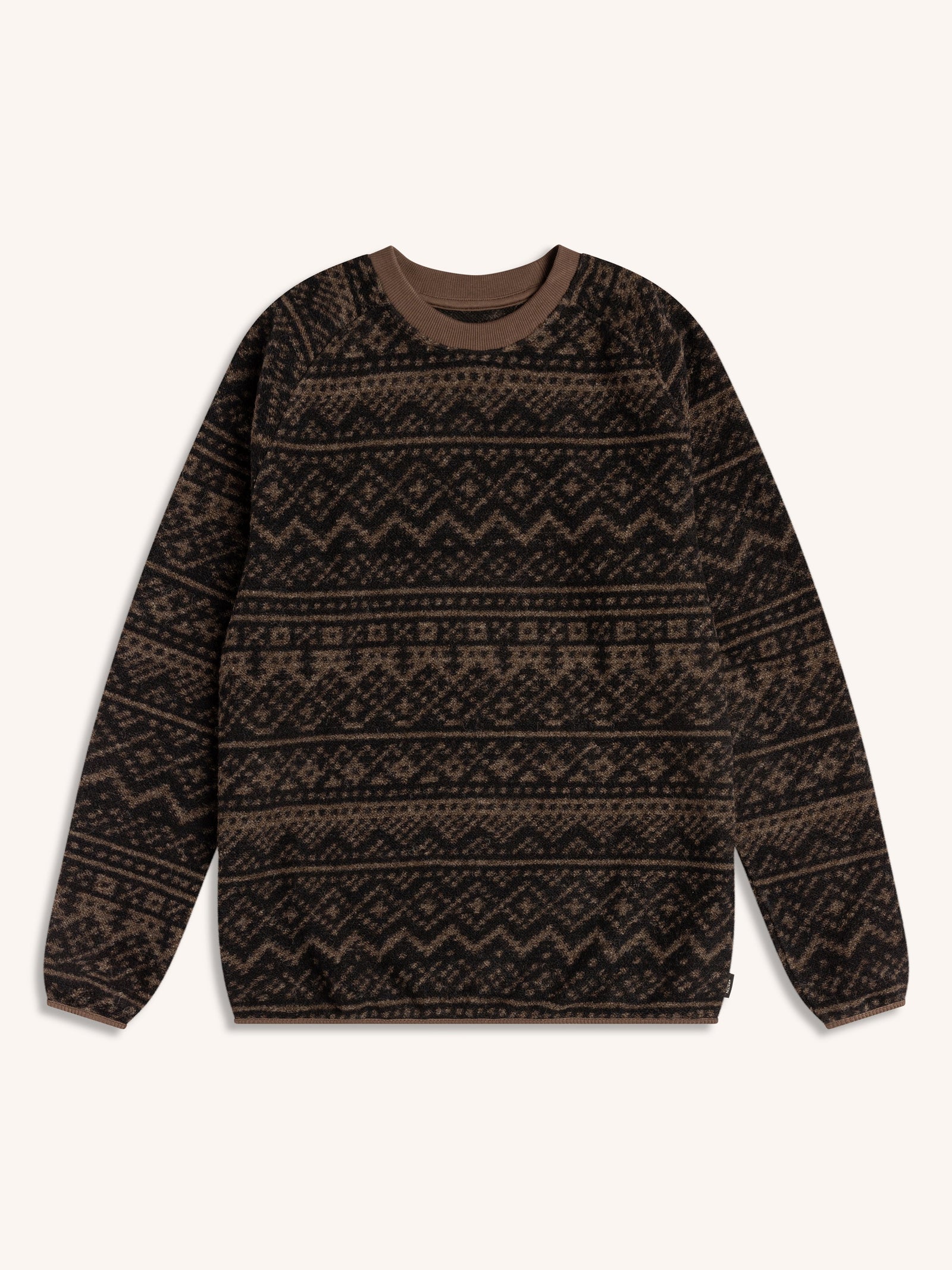 Junction Sweat In Peat Knitted Fairisle