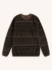 Junction Sweat in Peat / Black Knitted Fairisle