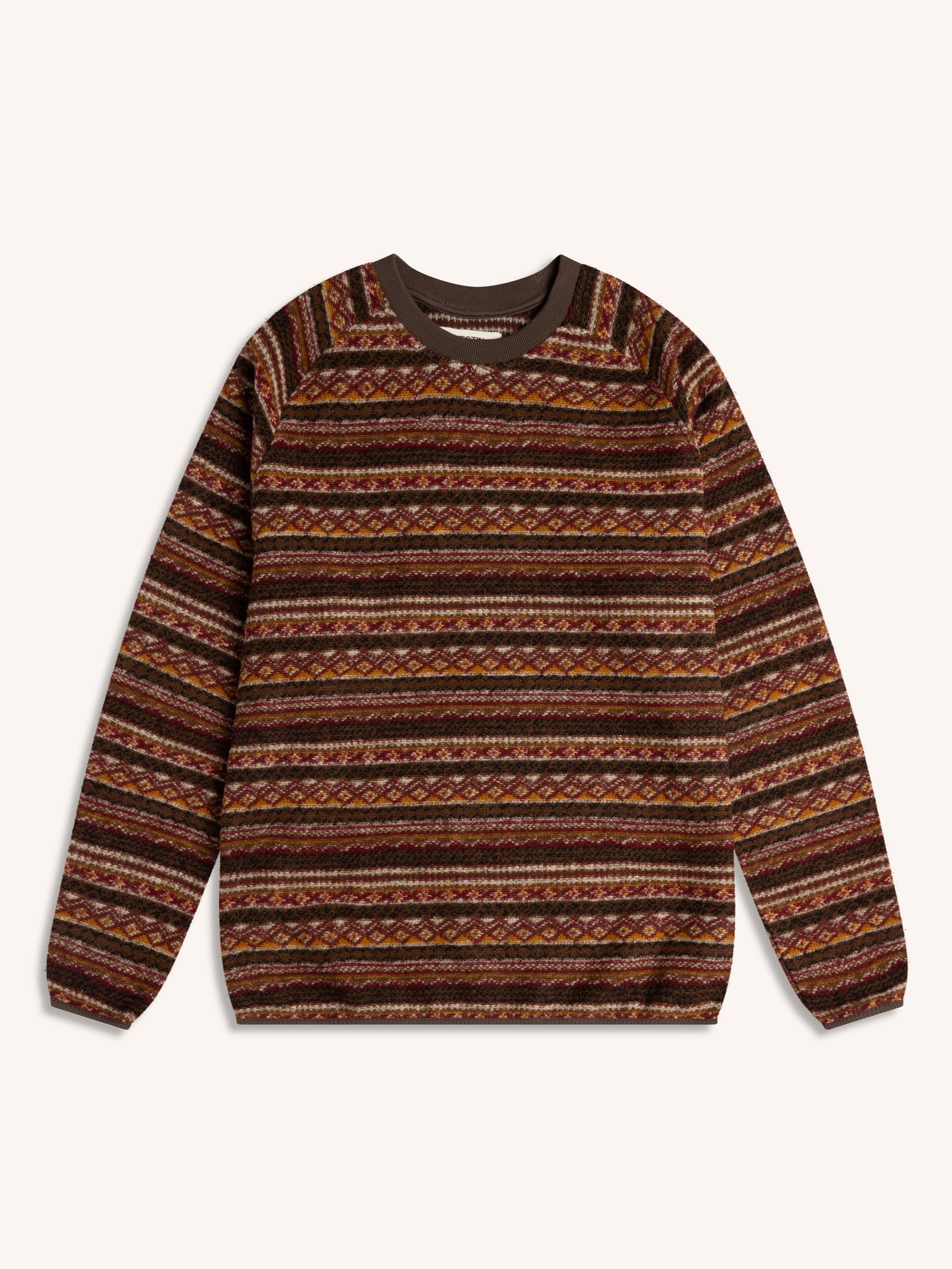 Junction Sweat In Umber Knitted Fairisle