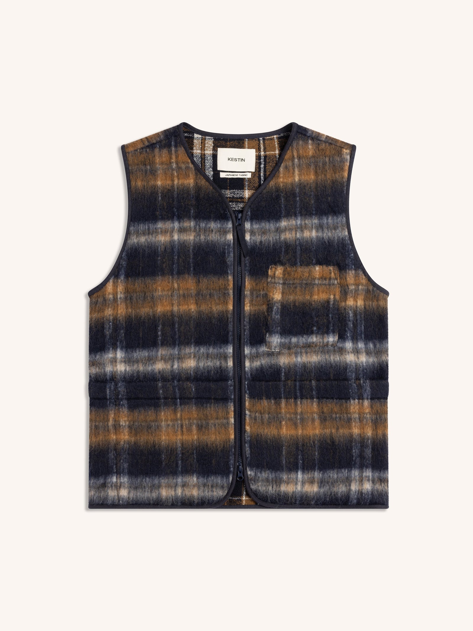 Bute Vest In Check Brushed Wool