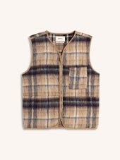Bute Vest in Oat Check Brushed Wool