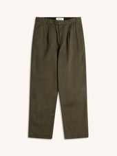 Wick Trouser in Dark Olive Cotton Twill