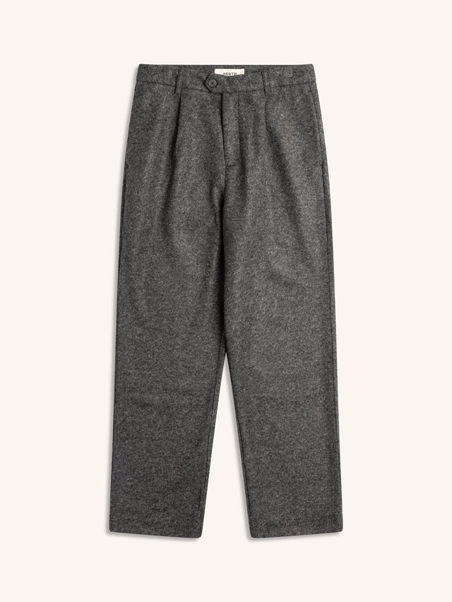 Wick Trouser in Charcoal Bonded Wool