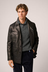 Kingsford Field Jacket - Leather - Black