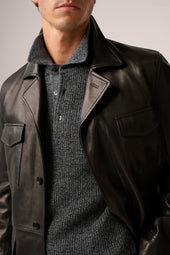 Kingsford Field Jacket - Leather - Black