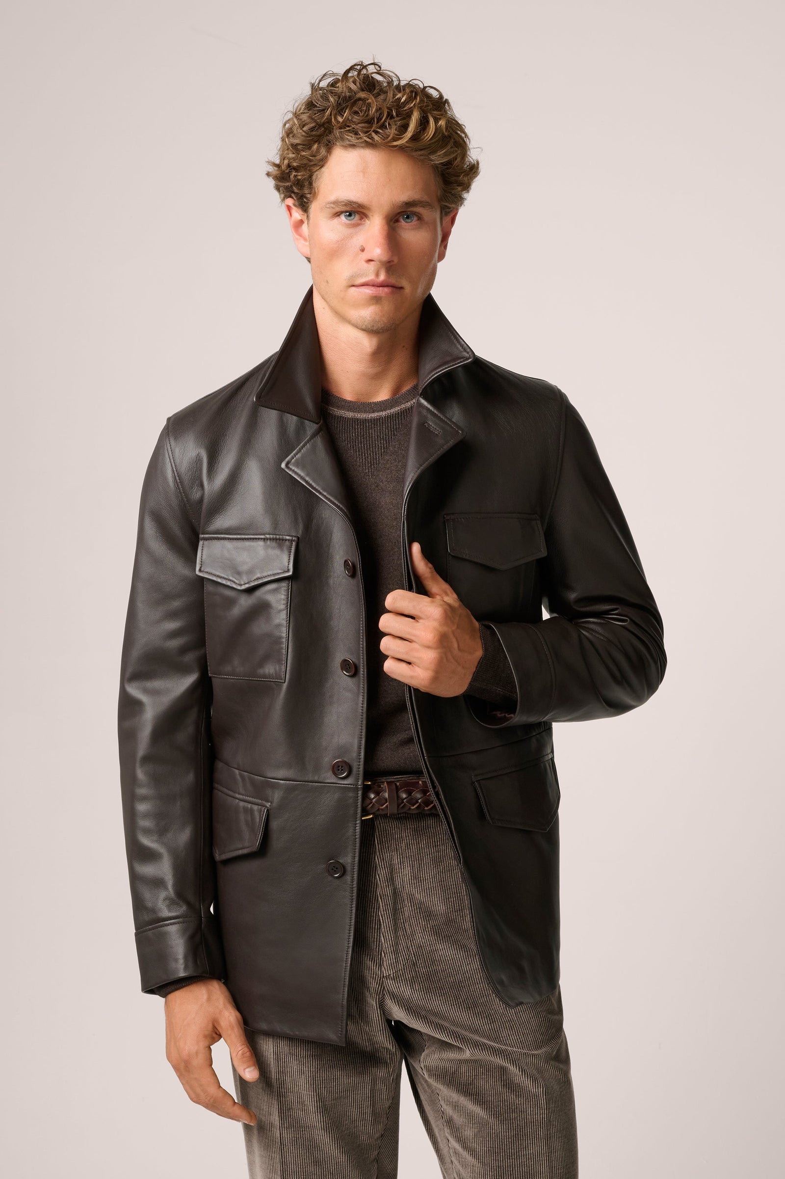 Kingsford Field Jacket Leather Brown