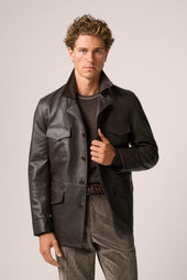 Kingsford Field Jacket - Leather - Chocolate Brown