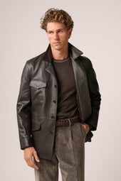 Kingsford Field Jacket - Leather - Chocolate Brown