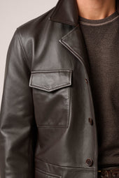 Kingsford Field Jacket - Leather - Chocolate Brown