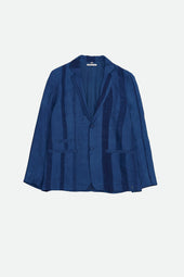 Medium Block Printed Silk Oversized Jacket