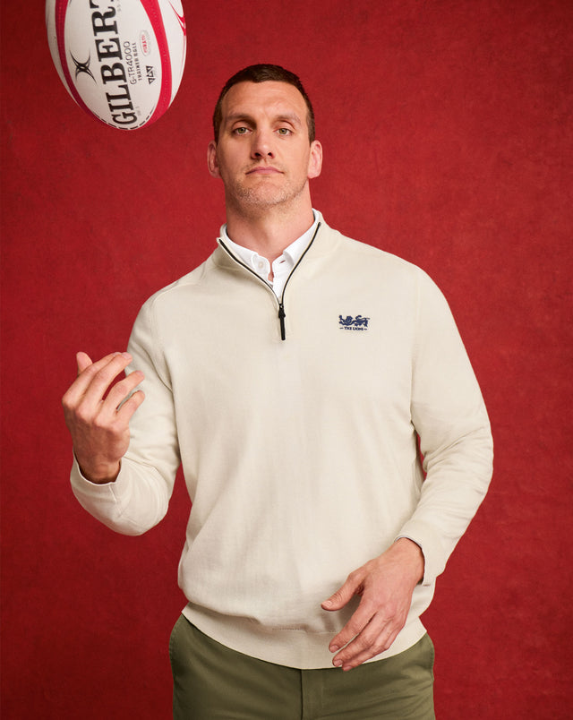 The Lions Performance Pure Merino Quarter Zip Sweater - Ivory