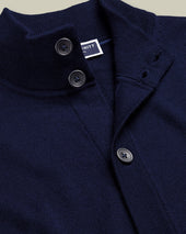 Pure Merino Button Through Funnel Neck Cardigan