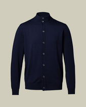 Pure Merino Button Through Funnel Neck Cardigan