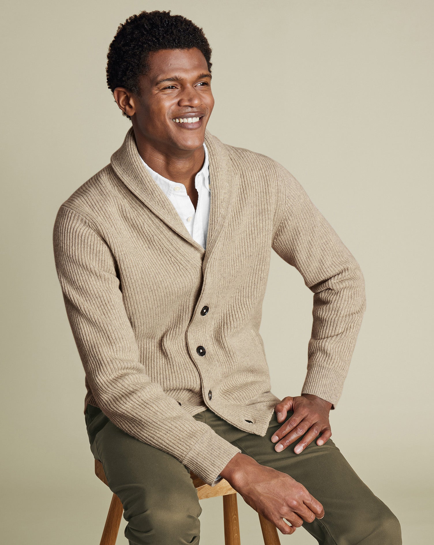 Pure Merino Shawl Neck Chunky Cardigan