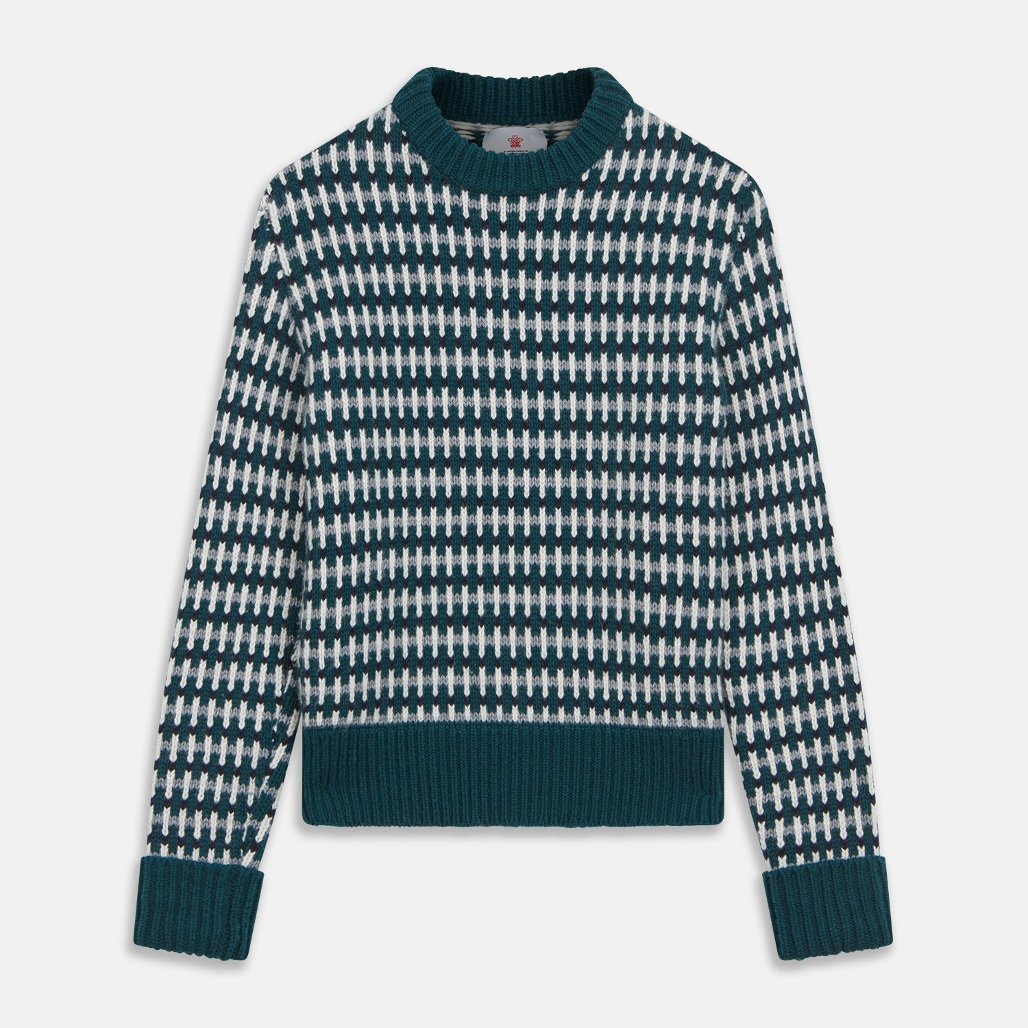 Holly Green Knitted Cashmere Crewneck Jumper