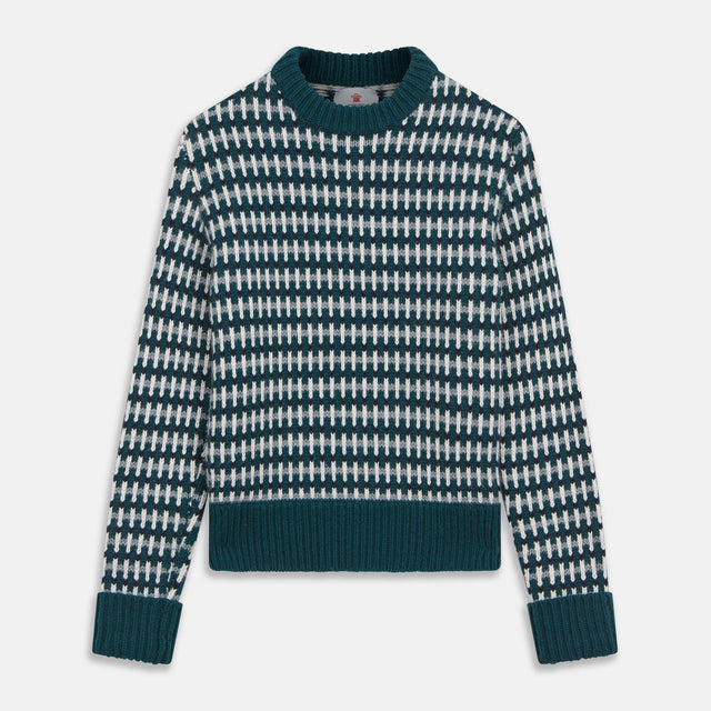 Holly Green Knitted Cashmere Crewneck Jumper