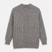 Merino Knitted Raglan Sleeve Crewneck Jumper