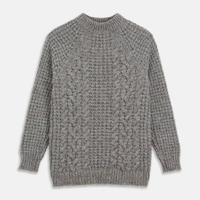 Merino Knitted Raglan Sleeve Crewneck Jumper