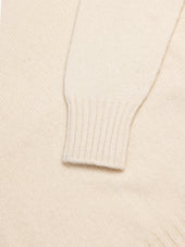 Brushed Shetland Crew in Ecru Lambswool