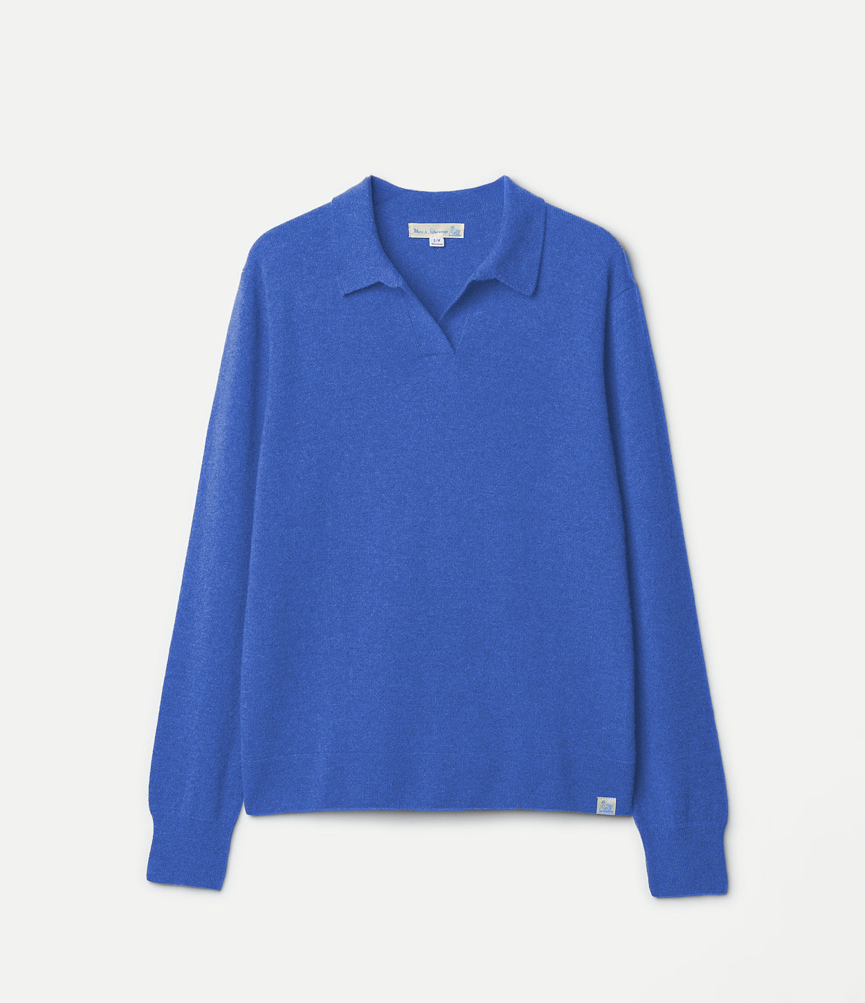 Merino Wool Cashmere Silk Long Sleeve Polo Shirt