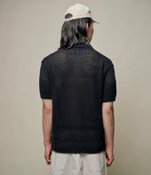 1960s Crochet Cotton Short Sleeve Shirt