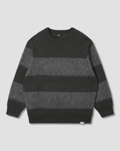 Knitted Sweater (Botanical Green/Charcoal Stripe)