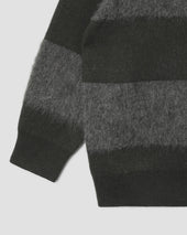 Knitted Sweater (Botanical Green/Charcoal Stripe)