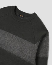 Knitted Sweater (Botanical Green/Charcoal Stripe)