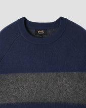 Knitted Sweater (Navy/Charcoal Border Stripe)