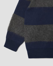 Knitted Sweater (Navy/Charcoal Border Stripe)