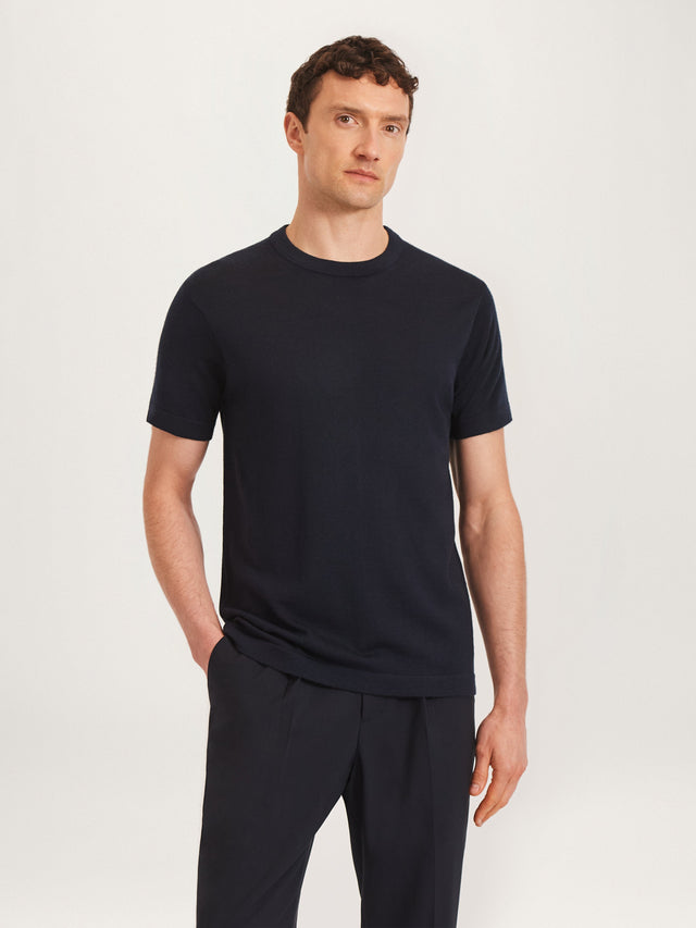 The Essential Merino Knit Tee || Navy | Merino Wool