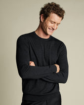 Merino Crew Neck Jumper - Charcoal Grey
