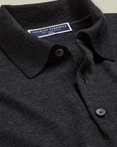 Pure Merino Knitted Polo Grey