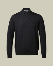 Pure Merino Knitted Polo Gray