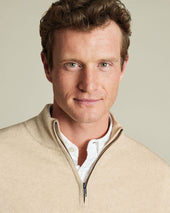 Pure Cashmere Quarter Zip Sweater