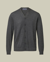 Pure Merino Cardigan Gray