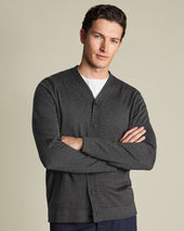 Pure Merino Cardigan Gray
