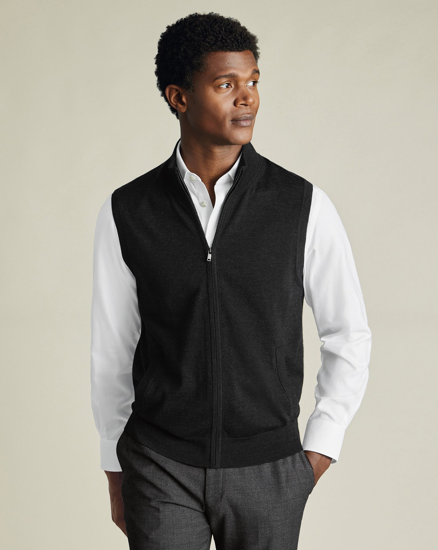 Pure Merino Zip Gilet